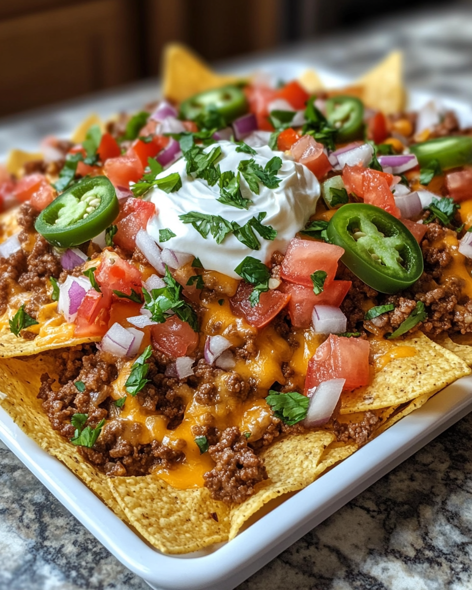Nacho Tray with Beef and Cheese: A Loaded, Cheesy Crowd-Pleasing Favorite