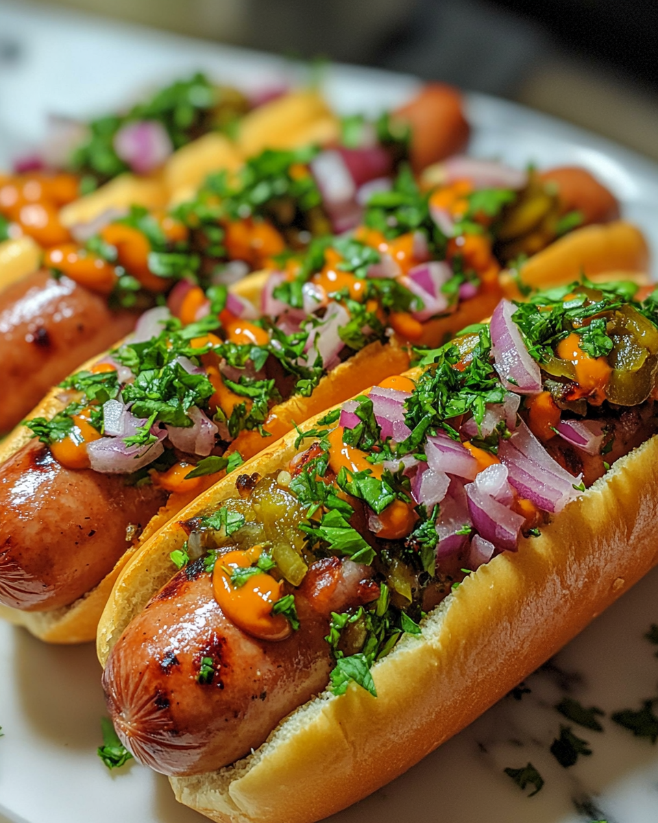 Grilled Sausages with Buns